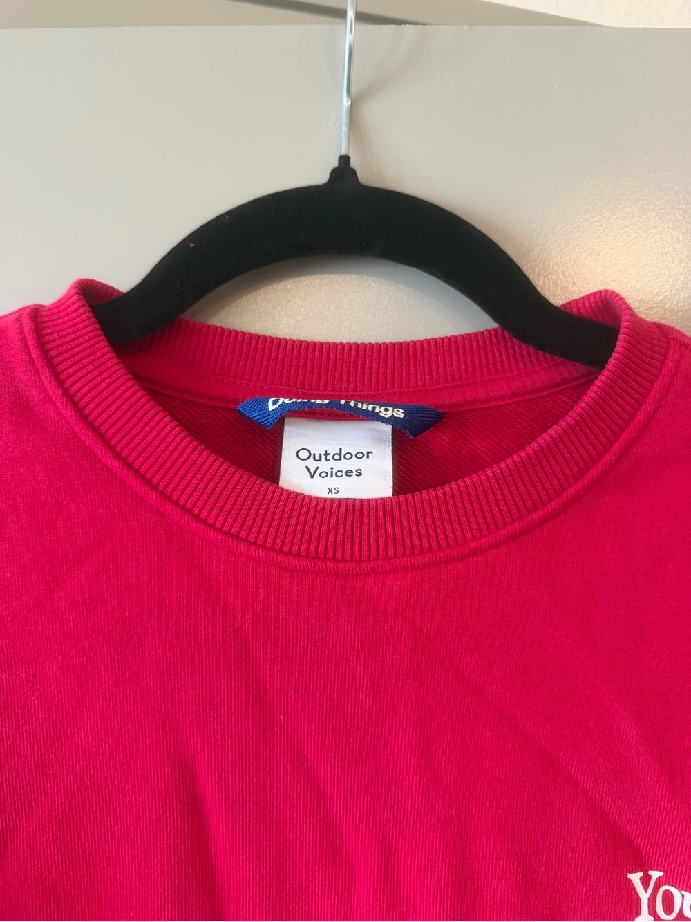 Outdoor Voices “You Can’t Spell Love Without OV” Cropped Sweatshirt Red XS - Picture 4 of 6